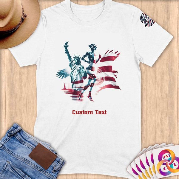 Physical Item S / White Triathalon Strength~Limited Edition 2024 "USA Excellence" ~ Personalized Softstyle T-Shirt