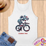Physical Item S / White Triathlete Biker~Limited Edition 2024 "USA Excellence" ~ Customizable Supersoft Tank Top
