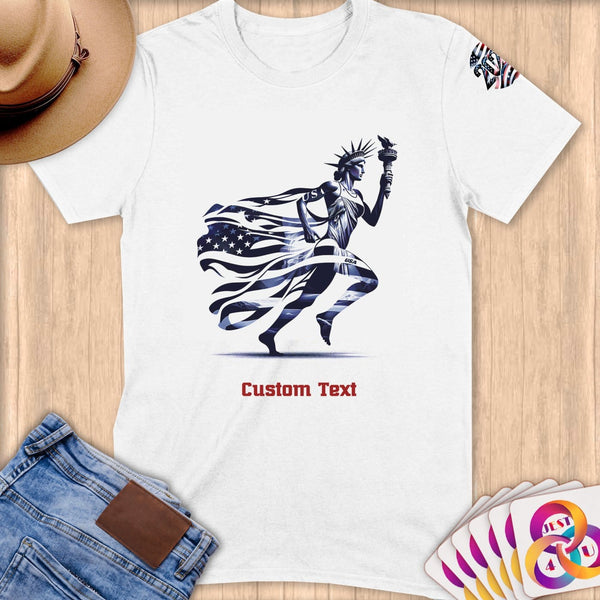 Physical Item S / White Triathlete Freedom~Limited Edition 2024 "USA Excellence" ~ Personalized Softstyle T-Shirt
