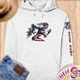 Physical Item S / White USA Flag Runner~Limited Edition 2024 "USA Excellence" ~ Personalized Premium Hoodie