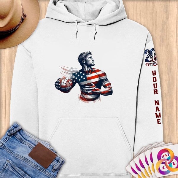 Physical Item S / White USA Handball Champ ~ Limited Edition 2024 "USA Excellence" ~ Personalized Premium Hoodie
