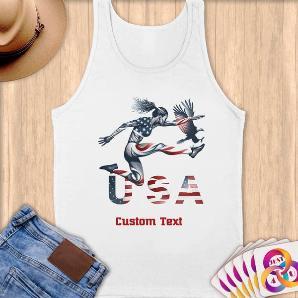 Physical Item S / White USA Hurdler ~Limited Edition 2024 "USA Excellence" ~ Customizable Supersoft Tank Top