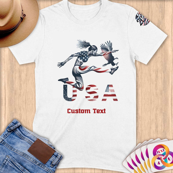 Physical Item S / White USA Hurdler ~Limited Edition 2024 "USA Excellence" ~ Personalized Softstyle T-Shirt
