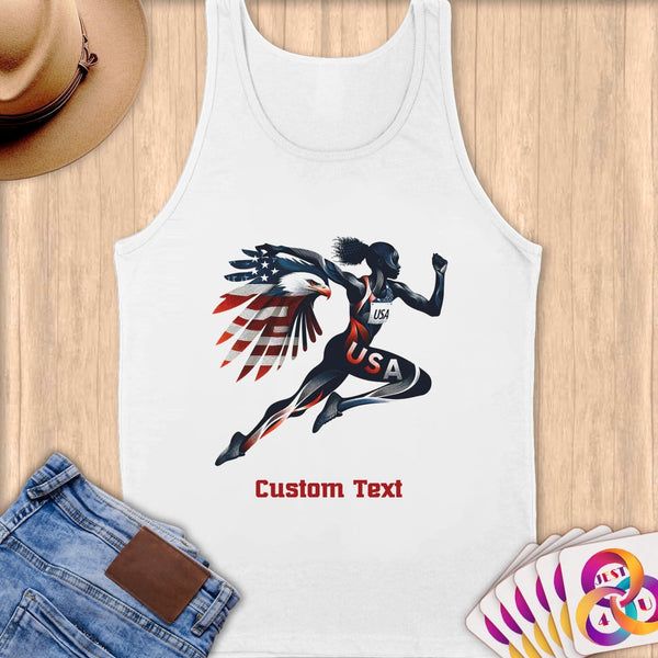 Physical Item S / White USA Soaring Winged Eagle ~Limited Edition 2024 "USA Excellence" ~ Customizable Supersoft Tank Top