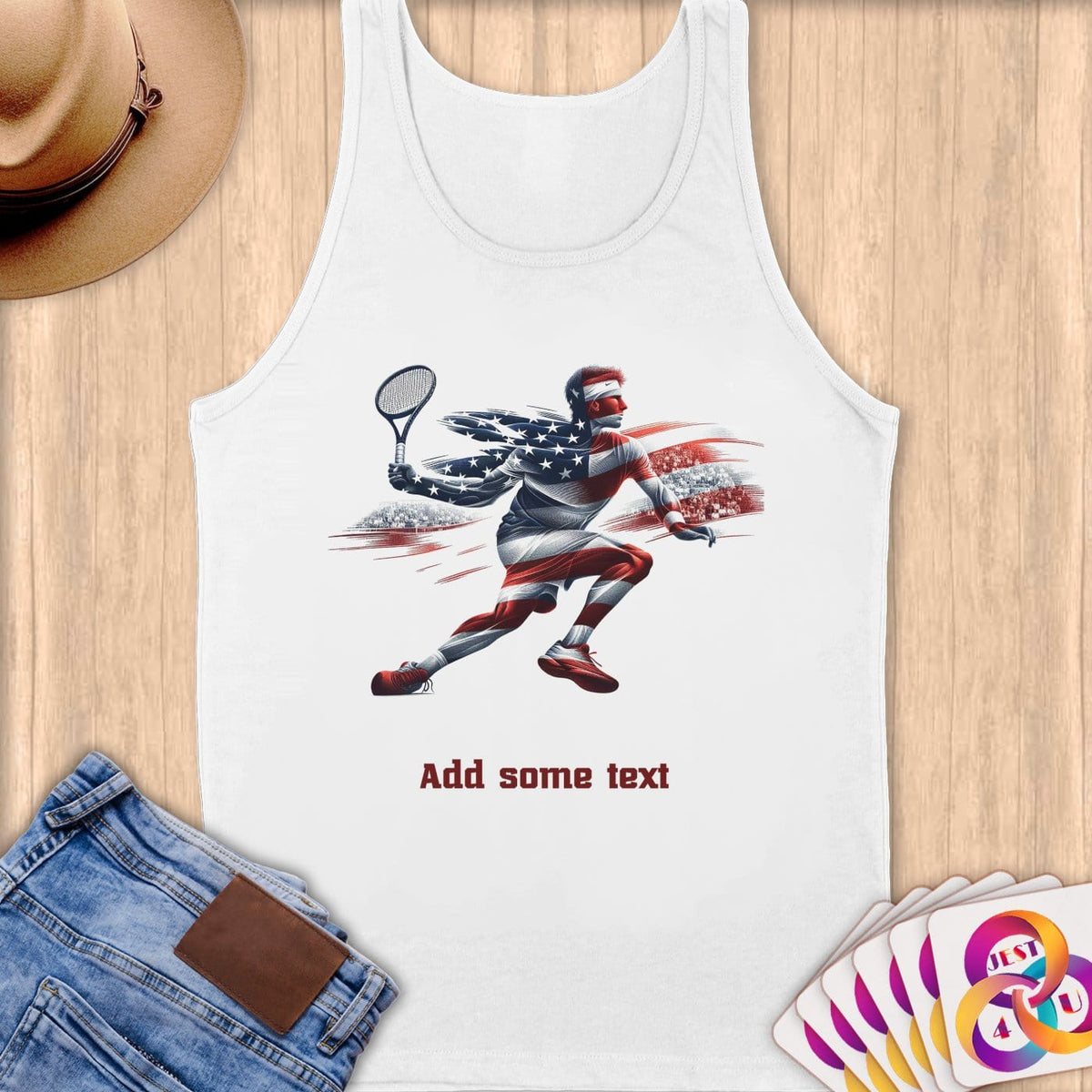 Physical Item S / White USA Tennis Champion ~ Limited Edition 2024 "USA Excellence" ~ Customizable Supersoft Tank Top