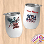 Physical Item 12 oz / White Vault Determination~Limited Edition 2024 "USA Excellence" ~ Customizable 12oz Wine Tumbler with Lid