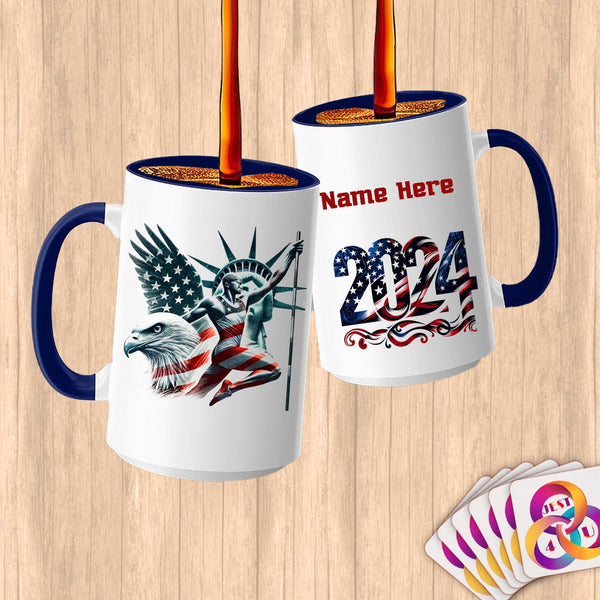 Physical Item 15oz / Blue Vaulted Glory~Limited Edition 2024 "USA Excellence" ~ Customized Large 15oz Mug