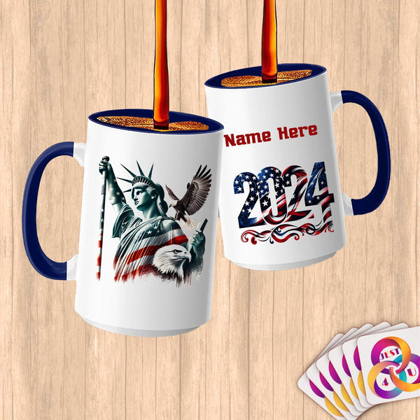 Physical Item 15oz / Blue Vaulted Liberty~Limited Edition 2024 "USA Excellence" ~ Customized Large 15oz Mug