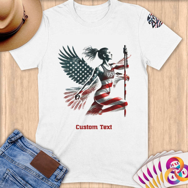 Physical Item S / White Vaulted Wings~Limited Edition 2024 "USA Excellence" ~ Personalized Softstyle T-Shirt