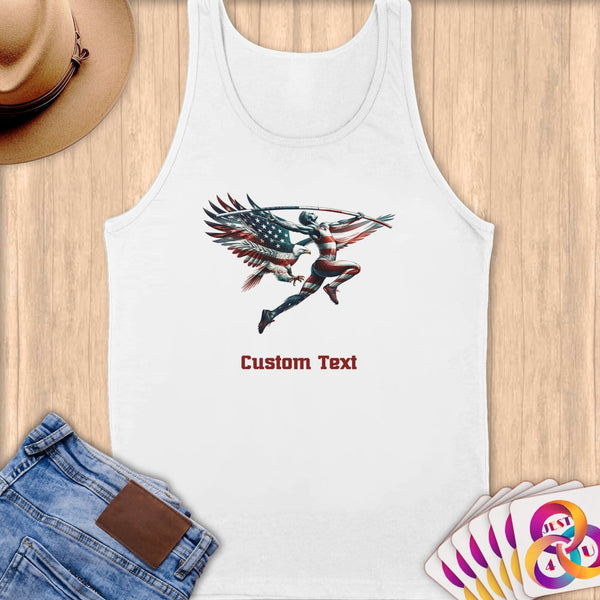 Physical Item S / White Vaulting Athlete~Limited Edition 2024 "USA Excellence" ~ Customizable Supersoft Tank Top