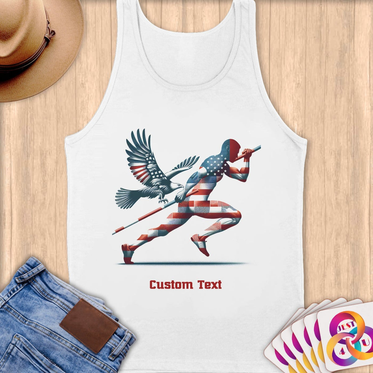 Physical Item S / White Vaultring Wings~Limited Edition 2024 "USA Excellence" ~ Customizable Supersoft Tank Top