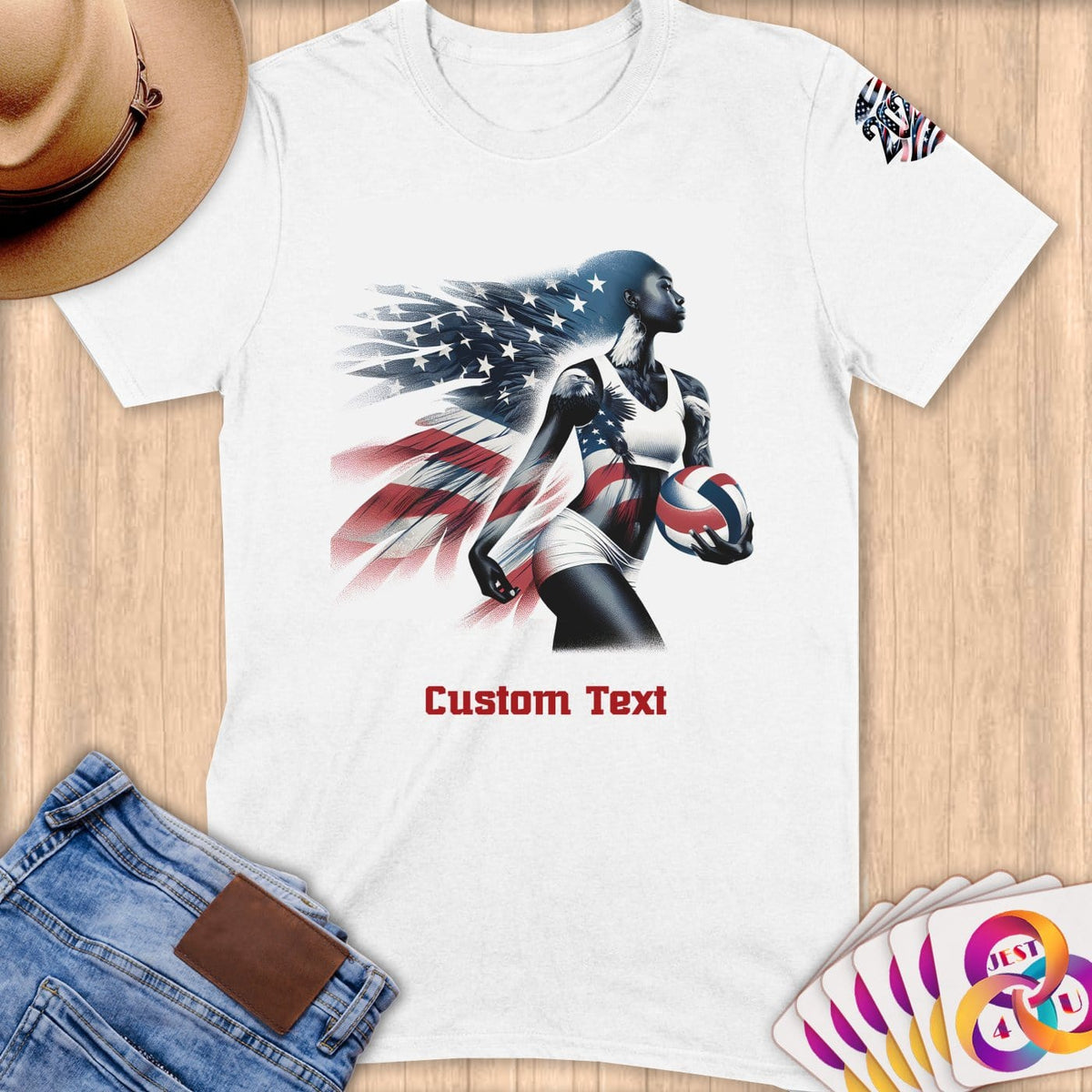 Physical Item S / White Volley Eagle Wings ~Limited Edition 2024 "USA Excellence" ~ Personalized Softstyle T-Shirt