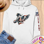 Physical Item S / White Volleyball Patriot Eagle~Limited Edition 2024 "USA Excellence" ~ Personalized Premium Hoodie