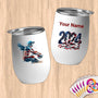 Physical Item 12 oz / White Volleyball Wingman~Limited Edition 2024 "USA Excellence" ~ Customizable 12oz Wine Tumbler with Lid