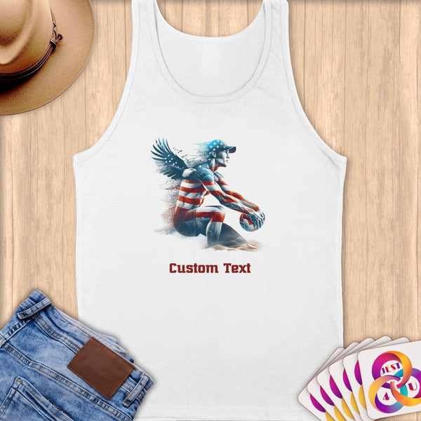 Physical Item S / White Volleyball Wingman~Limited Edition 2024 "USA Excellence" ~ Customizable Supersoft Tank Top