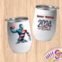 Physical Item 12 oz / White Water Polo Champ ~ Limited Edition 2024 "USA Excellence" ~ Customizable 12oz Wine Tumbler with Lid