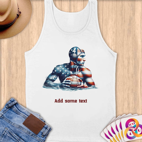 Physical Item S / White Water Polo Dreams ~ Limited Edition 2024 "USA Excellence" ~ Customizable Supersoft Tank Top