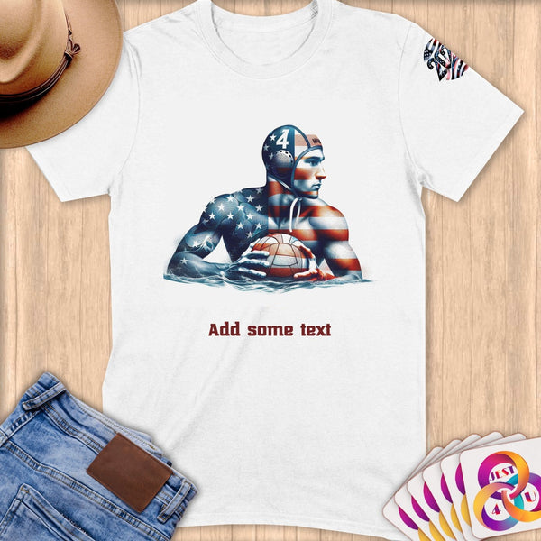 Physical Item S / White Water Polo Dreams ~ Limited Edition 2024 "USA Excellence" ~ Personalized Softstyle T-Shirt