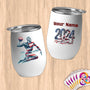 Physical Item 12 oz / White Water Polo Flight ~ Limited Edition 2024 "USA Excellence" ~ Customizable 12oz Wine Tumbler with Lid