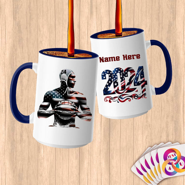 Physical Item 15oz / Blue Water Polo Hero ~ Limited Edition 2024 "USA Excellence" ~ Customized Large 15oz Mug