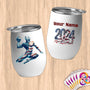 Physical Item 12 oz / White Water Polo Patrio ~ Limited Edition 2024 "USA Excellence" ~ Customizable 12oz Wine Tumbler with Lid
