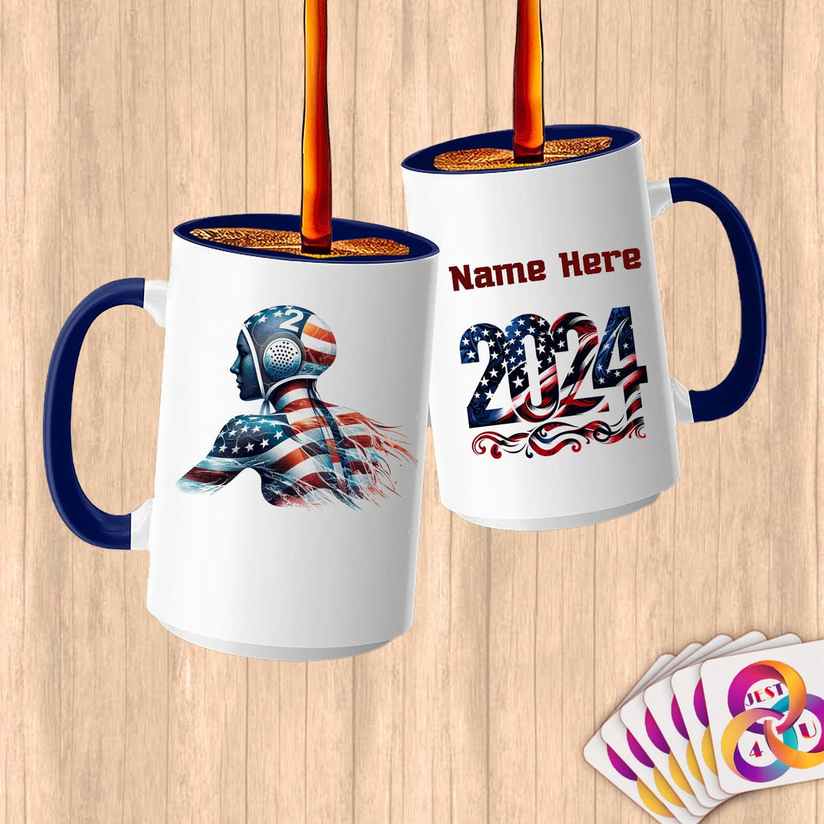 Physical Item 15oz / Blue Water Polo Patriot ~ Limited Edition 2024 "USA Excellence" ~ Customized Large 15oz Mug