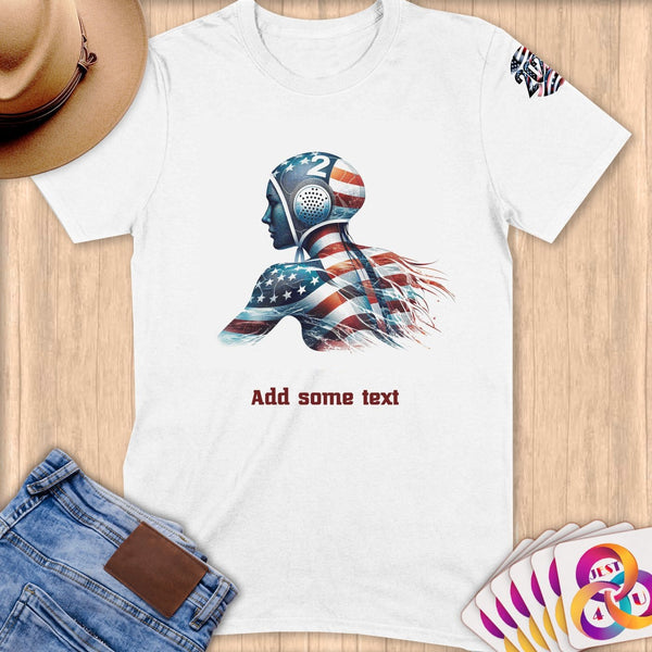 Physical Item S / White Water Polo Patriot ~ Limited Edition 2024 "USA Excellence" ~ Personalized Softstyle T-Shirt