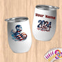 Physical Item 12 oz / White Water Polo Pride ~ Limited Edition 2024 "USA Excellence" ~ Customizable 12oz Wine Tumbler with Lid
