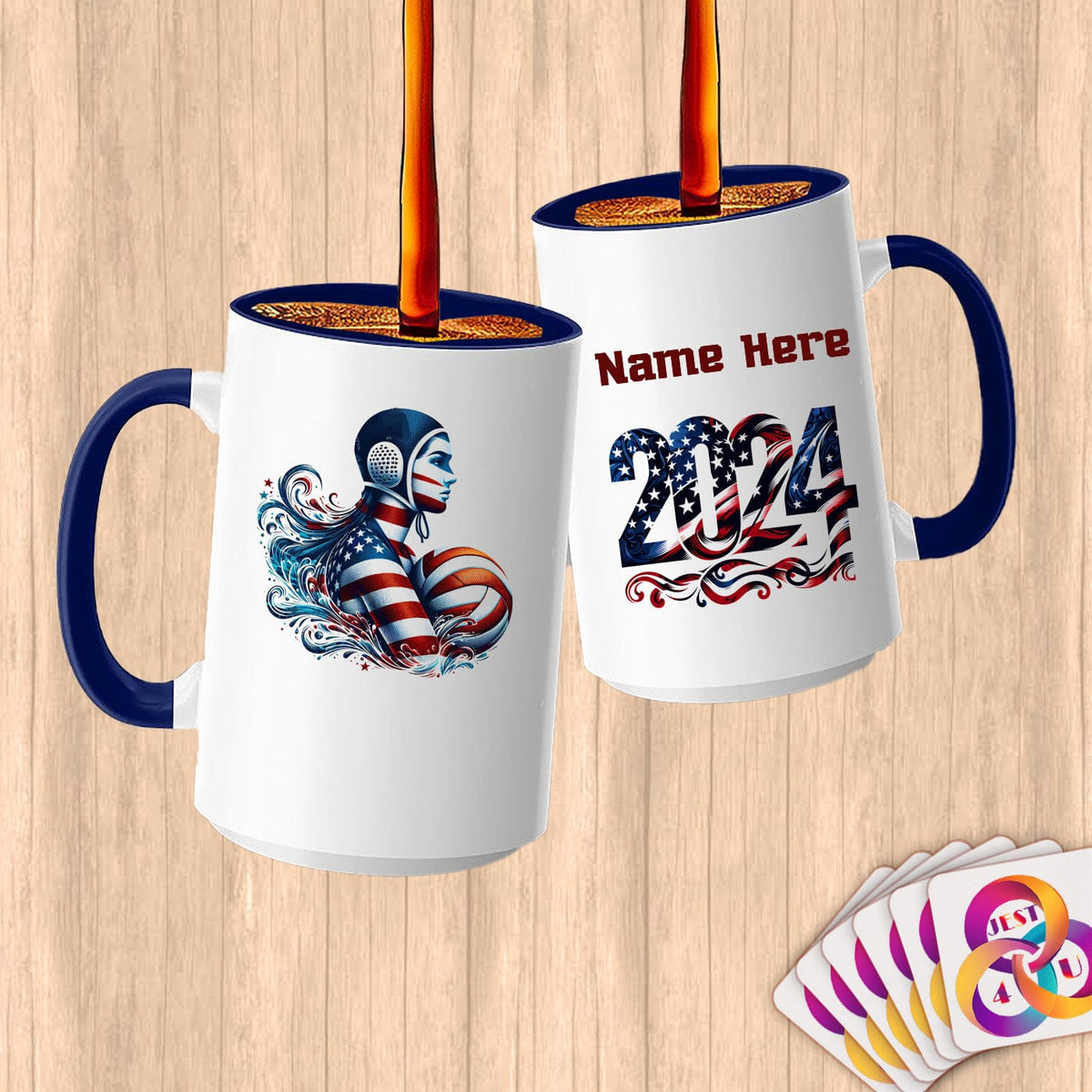 Physical Item 15oz / Blue Water Polo Pride ~ Limited Edition 2024 "USA Excellence" ~ Customized Large 15oz Mug