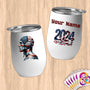 Physical Item 12 oz / White Water Polo USA ~ Limited Edition 2024 "USA Excellence" ~ Customizable 12oz Wine Tumbler with Lid