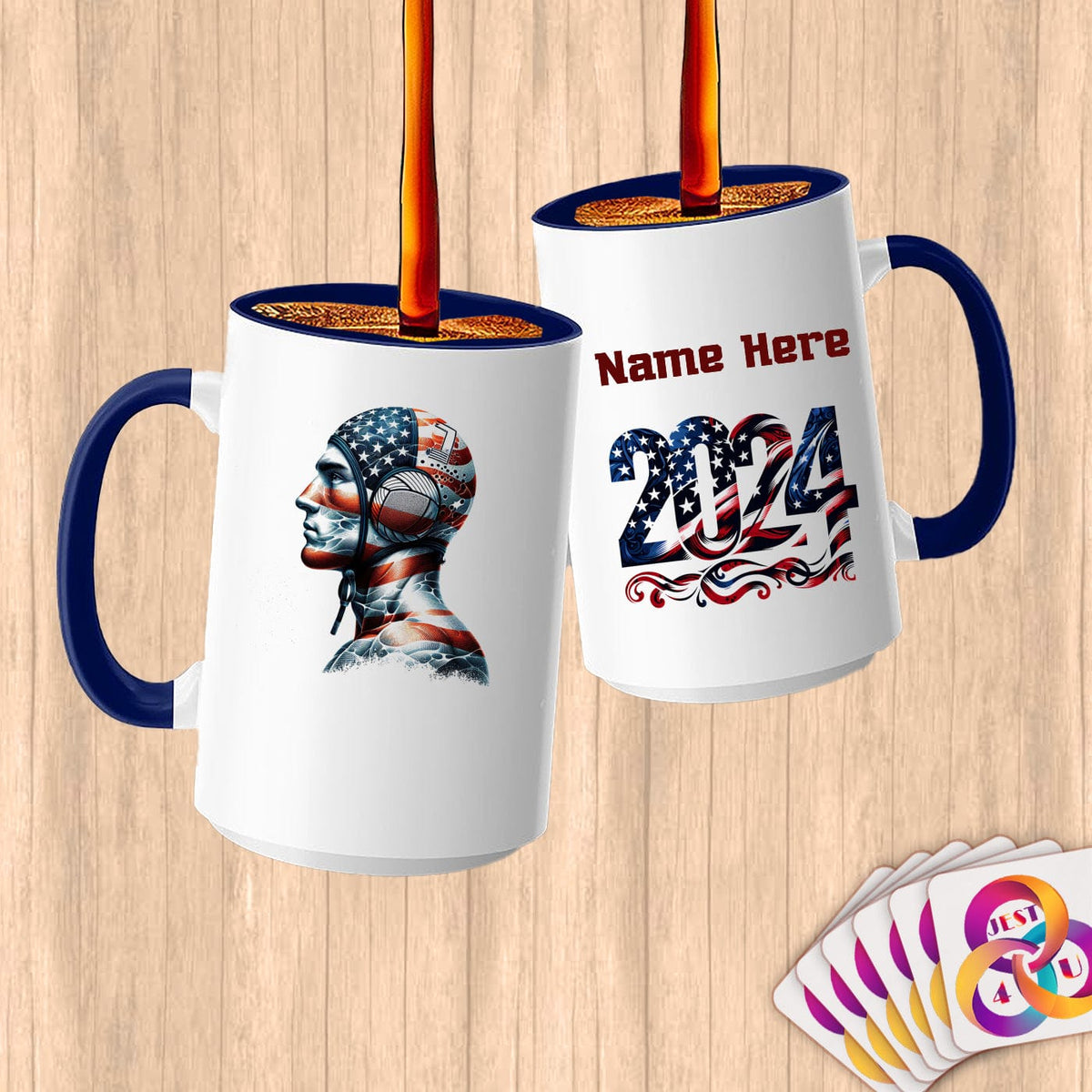 Physical Item 15oz / Blue Water Polo USA ~ Limited Edition 2024 "USA Excellence" ~ Customized Large 15oz Mug