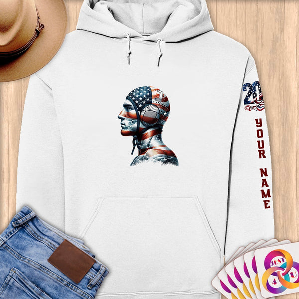 Physical Item S / White Water Polo USA ~ Limited Edition 2024 "USA Excellence" ~ Personalized Premium Hoodie