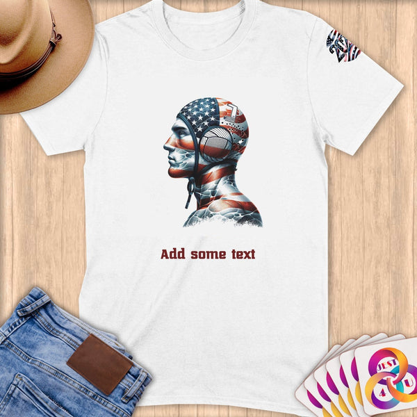 Physical Item S / White Water Polo USA ~ Limited Edition 2024 "USA Excellence" ~ Personalized Softstyle T-Shirt