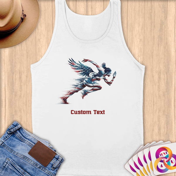 Physical Item S / White Winged Athlete Dynamic Sports~Limited Edition 2024 "USA Excellence" ~ Customizable Supersoft Tank Top