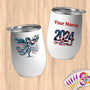 Physical Item 12 oz / White Winged Athlete~Limited Edition 2024 "USA Excellence" ~ Customizable 12oz Wine Tumbler with Lid