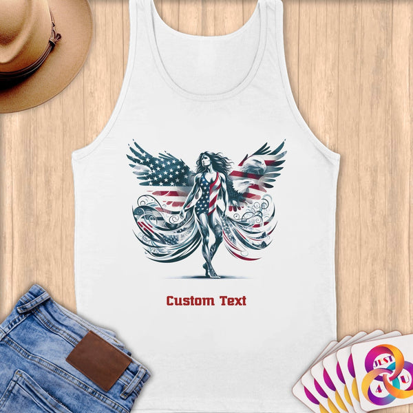 Physical Item S / White Winged Athlete~Limited Edition 2024 "USA Excellence" ~ Customizable Supersoft Tank Top