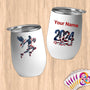 Physical Item 12 oz / White Winged Dunker~Limited Edition 2024 "USA Excellence" ~ Customizable 12oz Wine Tumbler with Lid