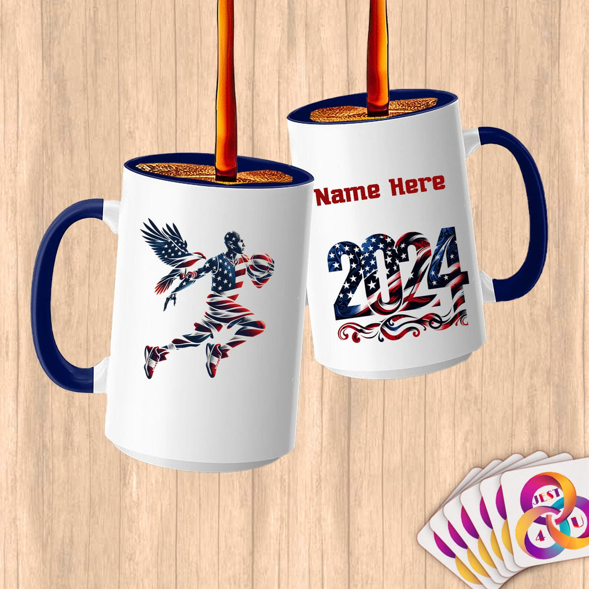 Physical Item 15oz / Blue Winged Dunker~Limited Edition 2024 "USA Excellence" ~ Customized Large 15oz Mug