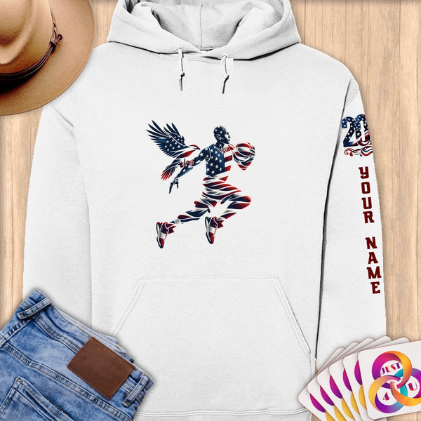 Physical Item S / White Winged Dunker~Limited Edition 2024 "USA Excellence" ~ Personalized Premium Hoodie