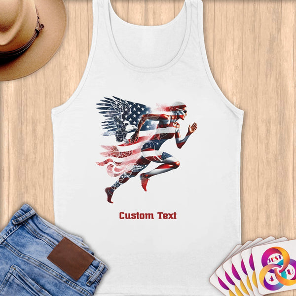 Physical Item S / White Winged Runner~Limited Edition 2024 "USA Excellence" ~ Customizable Supersoft Tank Top