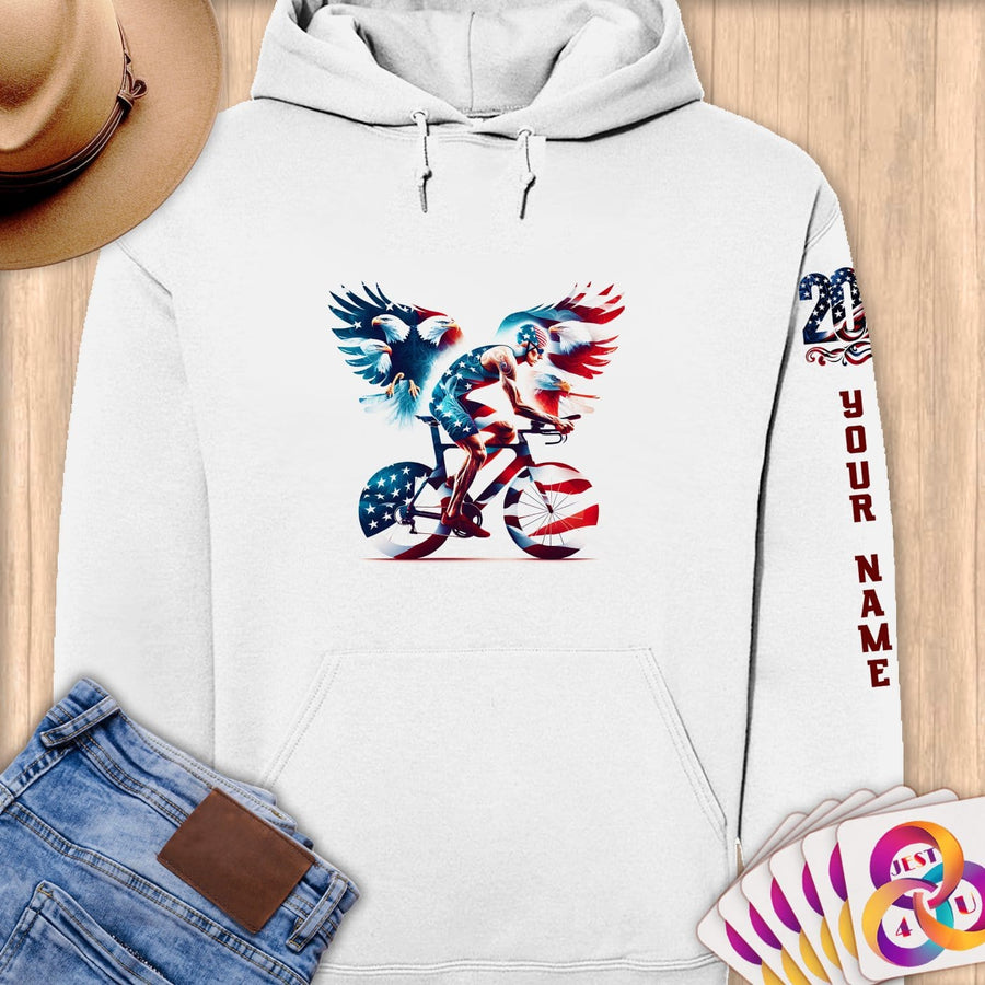 Physical Item S / White Winged Wheels~Limited Edition 2024 "USA Excellence" ~ Personalized Premium Hoodie