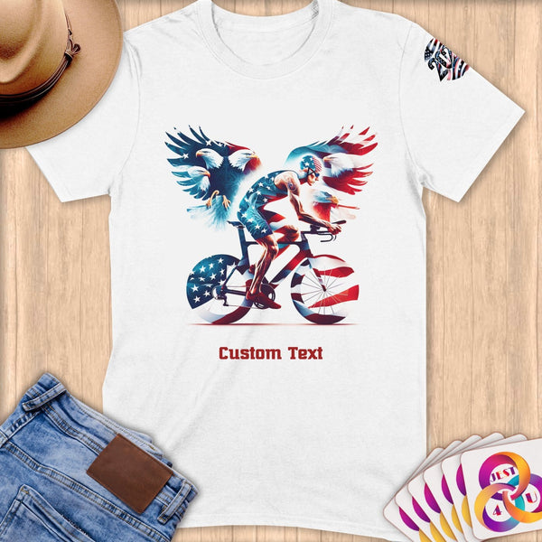 Physical Item S / White Winged Wheels~Limited Edition 2024 "USA Excellence" ~ Personalized Softstyle T-Shirt