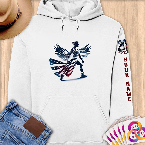 Physical Item S / White Winged Wrestler~Limited Edition 2024 "USA Excellence" ~ Personalized Premium Hoodie