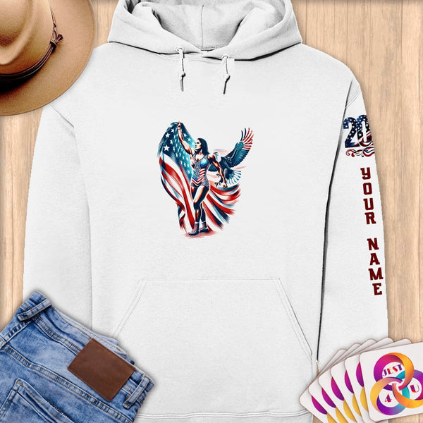 Physical Item S / White Wrestling Goddess~Limited Edition 2024 "USA Excellence" ~ Personalized Premium Hoodie